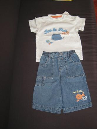 Komplet kraťasů, trička a košile, c&a,92
