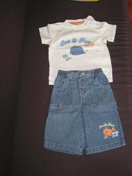 Komplet kraťasů, trička a košile, c&a,92