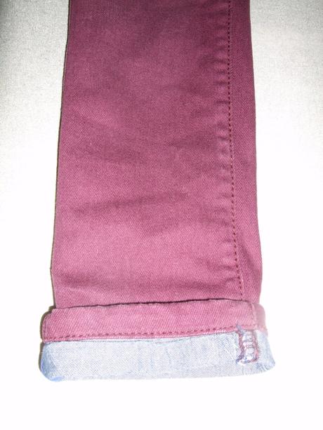 Džínsy vínovej farby m&s - nenosené, marks & spencer,116