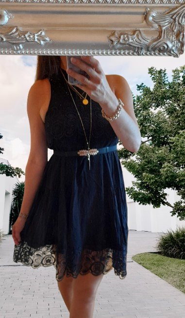 H&m černé šaty s krajkovými detaily, h&m,36