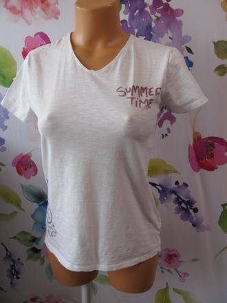 Bavlněné bílé tričko s potiskem, pepe jeans,152