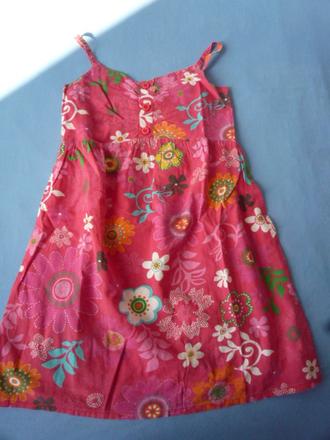 Plátěné šaty na ramínka růžové vel. 140, f&f,140