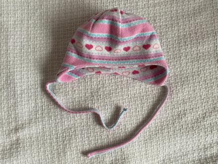 Flísová čepice na tkaničky typ ušanka 48 cm/1-2 ro, 92