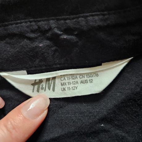 Dívčí černá košile h&m vel. 152, h&m,152