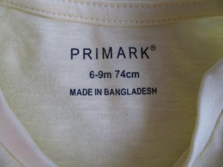 Žluté bavlněné tričko, primark,74