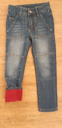 Zateplené kalhoty/džíny vel. 116, dopodopo,116