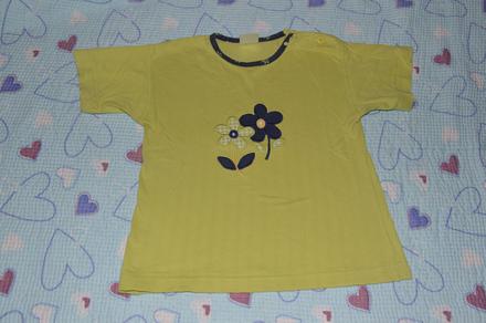 Bavlněné tričko s aplikací kytek, 122