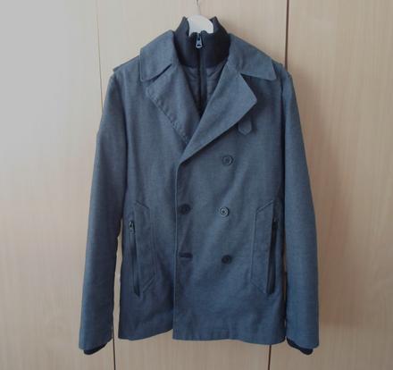 Šedý pánský kabát bunda, house,s