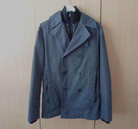 Šedý pánský kabát bunda, house,s