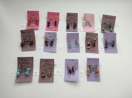 Náušnice s minerály,