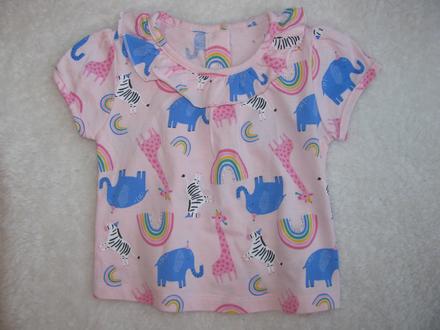 Růžové bavlněné tričko se zvířátky, matalan,62