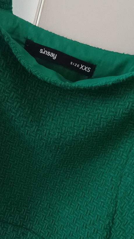 Minišaty tmavě zelené na ramínka -jako nové, sinsay,xs