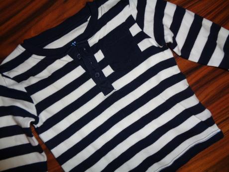 Luxusní modrobílé pruhované námořnické tričko, lupilu,74