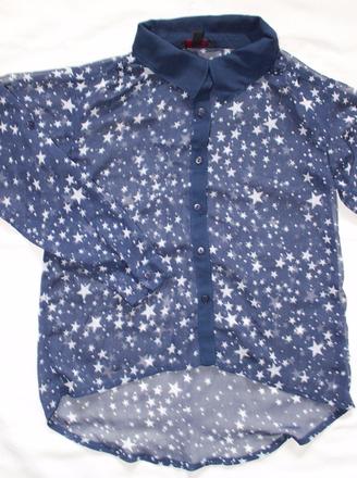 Al313. šifónová hvězdičkovaná košile 7-8 let, 128