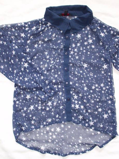 Al313. šifónová hvězdičkovaná košile 7-8 let, 128