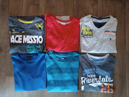 6x chlapecká trička s dlouhým rukávem, vel.128, 128