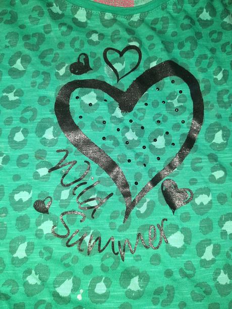 Dívčí tričko gepard, srdíčko vel. 104 - 110, c&a,104