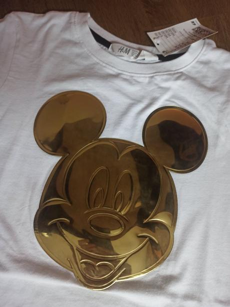 Bavlněné tričko hm mickey, h&m,128