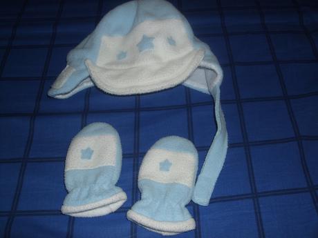 Flísová čepice s kšiltem + rukavice, old navy,80