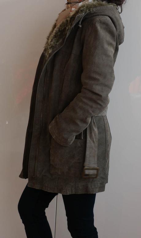 Vintage kozeny vytepleny kabat, tcm,34