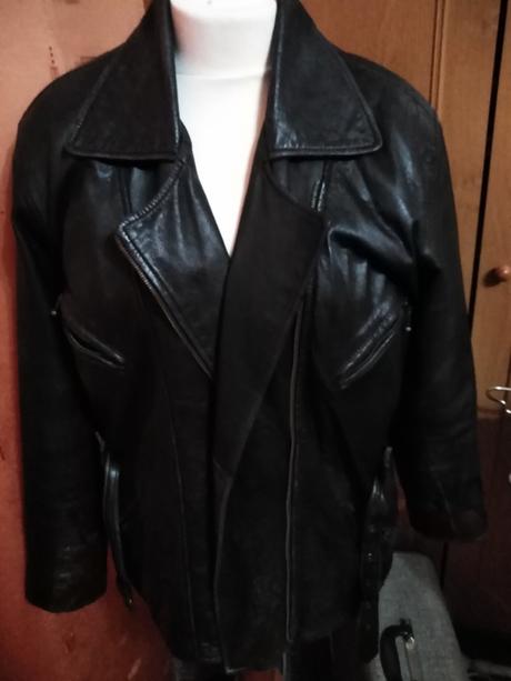 Kožená pánská bunda křivák -pravá kůže, xl