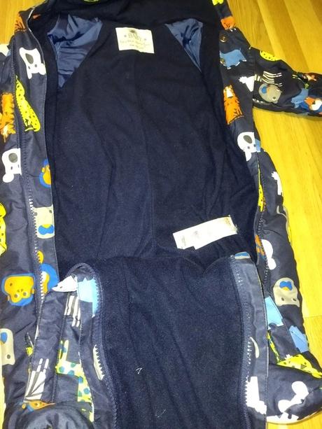 Zimní kombinéza se zvířátky 68, marks & spencer,68