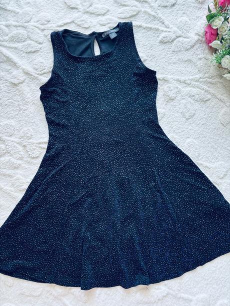 Ob/ modročerné společenské s třpitkami - v.10/11 l, primark,140