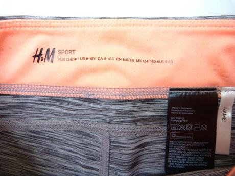 Sportovní krátké legíny vel.8-10let, h&m,134