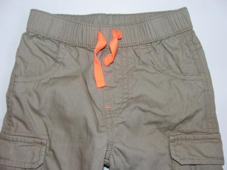 K1177 plátěné roll up kalhoty vel. 6-9m, nutmeg,74