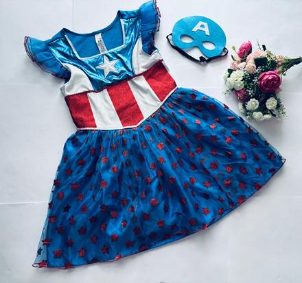 St4/ kostým šaty capitanka america - v.7/8 let,