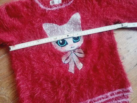 Huňatý svetr s kočičkou 122, h&m,122