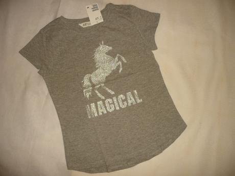 Tričko unicorn jednorožec 170 třpytky, h&m,164 / 170