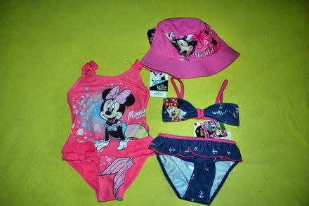 2x dívčí nové plavky v.98 disney,zdarma klobouk, disney,98
