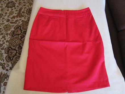 Pěkná červená bavl. sukně, s podšívkou, orsay, orsay,36