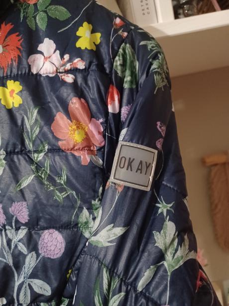 Prošívaná bunda s kytičkami h&m 164 / xs, h&m,164