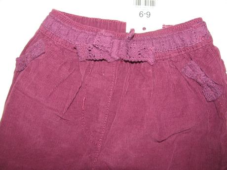 Dívčí vínové zateplené manšestrové kalhoty, george,74