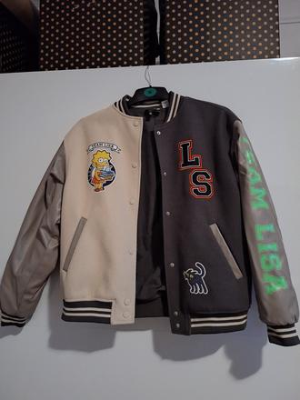 Baseballová simpsons bunda street bunda vel. xxs, h&m,xs