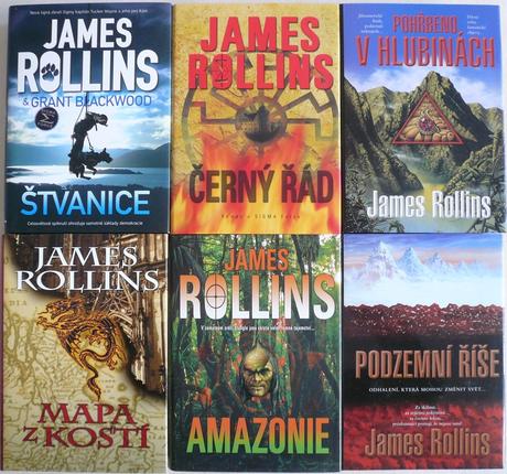 James rollins - dobrodružné thrillery, super stav,