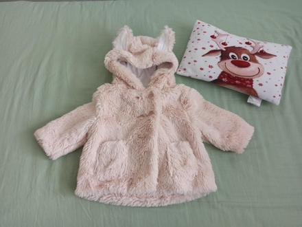 Chlupatý kabátek s oušky, next,68