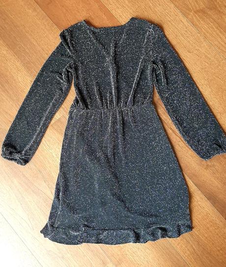 Dívčí elegantní třpytivé šaty, takko,146