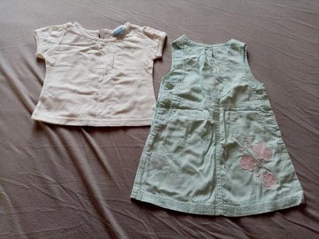 Modré šatičky s tričkem, john lewis baby,80