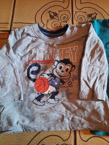 Klučičí mikiny sobík, opička, nápis vel. 74 - 80, pepco,74