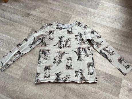 Triko kočičky 134/140, h&m,134