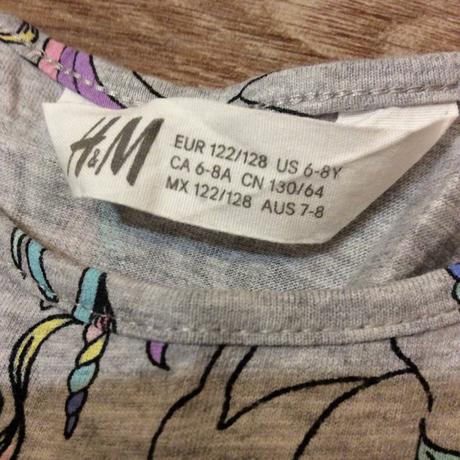 Bavlněné šaty s jednorožci zn. h&m, h&m,122