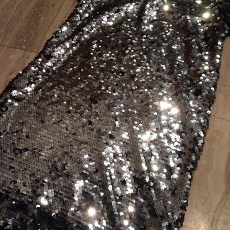 Modro-stříbrné šaty s překlápěcími flitry, primark,140