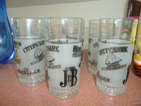 Skleničky rum whisky becherovka logo s logem,