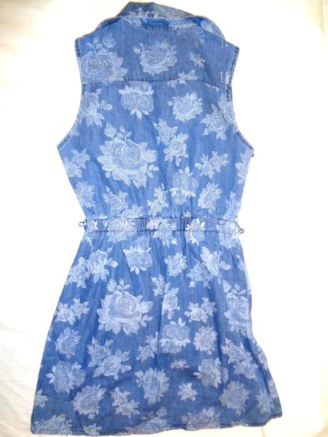 Luxusní květované riflové šaty s/m, s