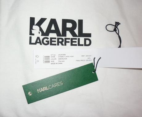Dámská černá kožená kabelka karl lagerfeld, karl lagerfeld