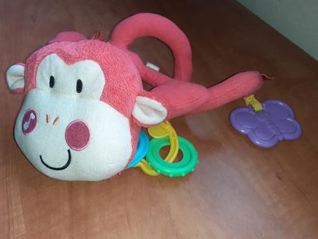 Plyšová opička na kočárek fischer price,