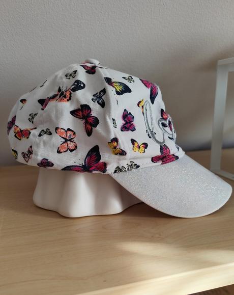 Dívčí kšiltovka bílá s motýlky, takko,134